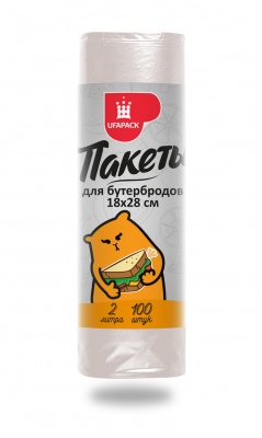 Пакеты для бутербродов "UFAPACK"  18х28, 100 шт., 7 мкм.