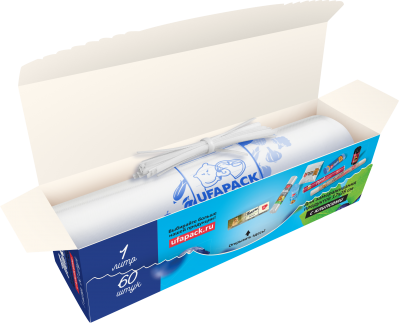 Пакеты для заморозки с клипсами в коробке "UFAPACK"  17х28,  60 шт., 21,3 мкм.